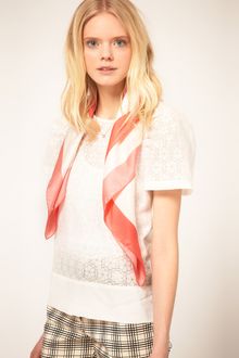 See By Chloé See By Chloe Coral and Cream Scarf - Lyst