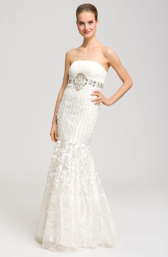 Sue Wong Drop Waist Embellished Mermaid Gown - Lyst