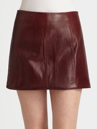 T By Alexander Wang Leather Mini Skirt - Lyst