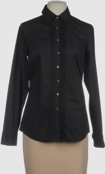 Tommy Hilfiger Long Sleeve Shirt in Black - Lyst