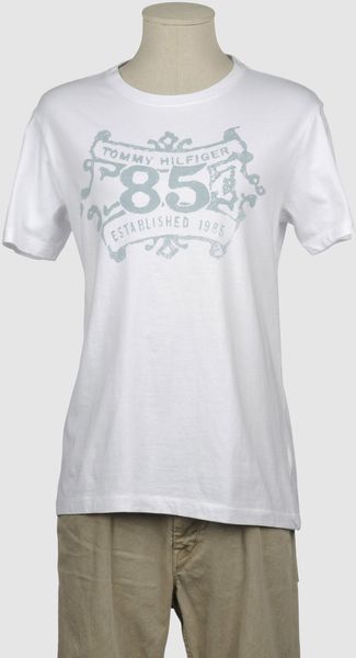 Tommy Hilfiger Short Sleeve Tshirt in White for Men (black) - Lyst