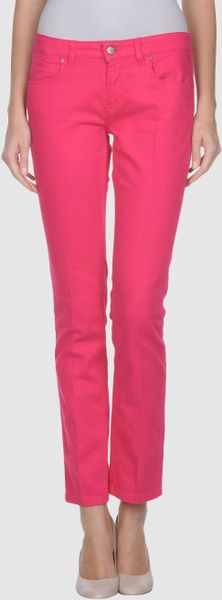 Tommy Hilfiger Denim Trousers in Pink (fuchsia) - Lyst