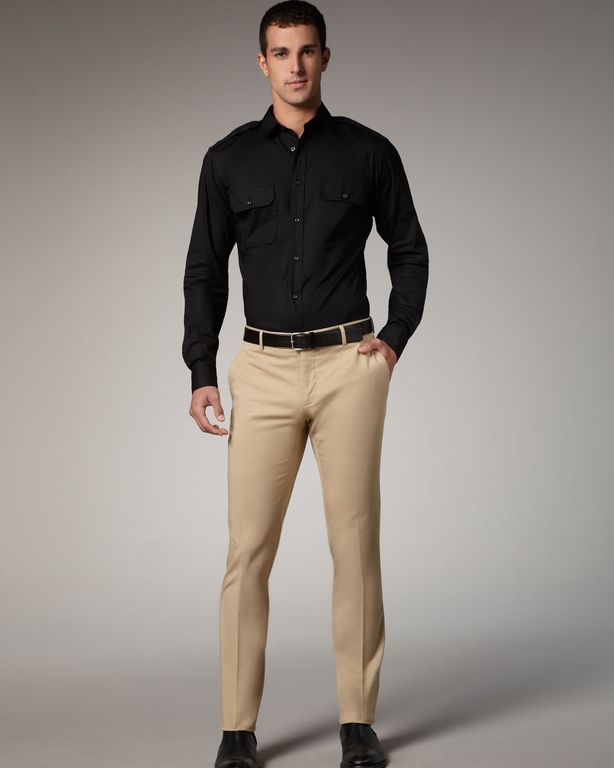 black polo khaki pants