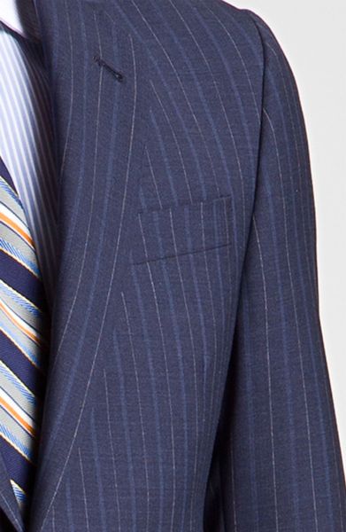Robert Talbott Navy Pinstripe Wool Suit in Blue for Men (navy stripe