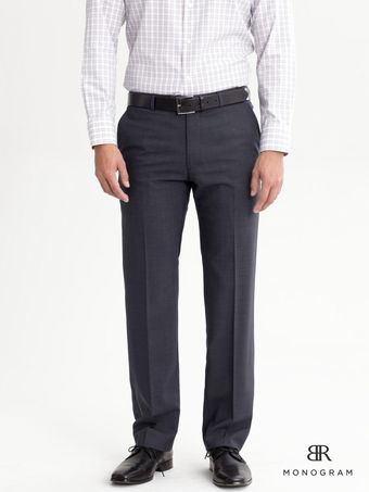 Banana Republic Br Monogram Navy Italian Wool Notched Suit Pant - Lyst