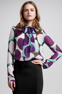 Diane Von Furstenberg Daria Printed Silk Blouse - Lyst