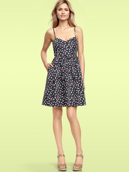 Gap Dot Sateen Dress in Multicolor (multi dot) - Lyst
