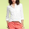 Gap Rollsleeve Henley Tunic in White (optic white) - Lyst