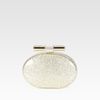 Jimmy Choo Glitter Metallic Clutch in Gold (champagne) - Lyst