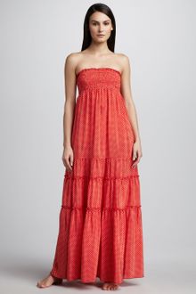 Juicy Couture Polkadot Smocked Maxi Dress - Lyst