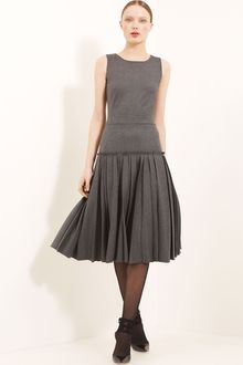 Oscar de la Renta Drop Waist Flannel Dress - Lyst