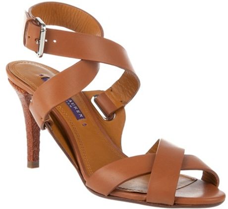 Ralph Lauren Open Toe Heel Shoe in Brown - Lyst
