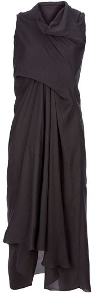 Rick Owens Draped Dress - Lyst