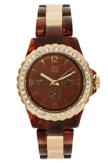 River Island Tortoise and Gold Link Watch - Lyst