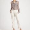 Theory Semisheer Printed Silk Blouse in Gray (burgundy) - Lyst