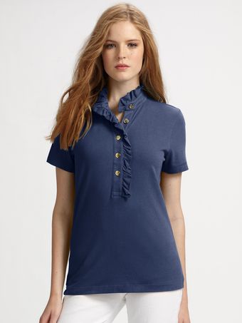  Lidia Rufflecollar Polo Shirt 