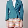 Acne Turner Peplum Jacket in Blue (teal) - Lyst