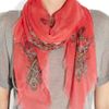 Alexander Mcqueen Printed Modal and Cashmereblend Scarf in Red (coral) - Lyst