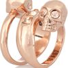 Alexander Mcqueen Swarovski Crystal Doubleskull Ring in Gold - Lyst