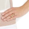 Alexander Mcqueen Swarovski Crystal Doubleskull Ring in Gold - Lyst