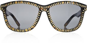  Zipdetailed Squareframe Acetate Sunglasses 