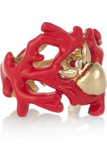Aurelie Bidermann Aphrodite Enameled 18karat Gold Ring - Lyst