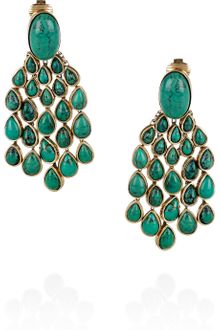 Aurelie Bidermann Cherokee 18karat Goldplated Turquoise Clip Earrings - Lyst