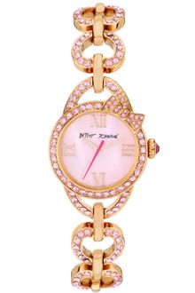 Betsey Johnson Rose Gold Tone Stainless Steel and Crystal Accent Bracelet 27mm 03 - Lyst