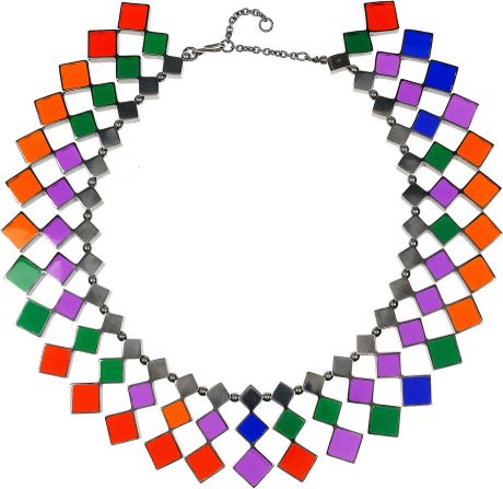 Bottega Veneta Enameled Oxidized Silver Necklace in Silver - Lyst