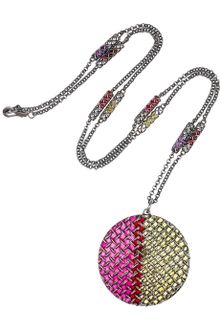 Bottega Veneta Enameled Oxidizedsilver Cage Necklace - Lyst