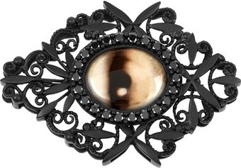 Bottega Veneta Rutheniumplated Silver Eye Brooch - Lyst