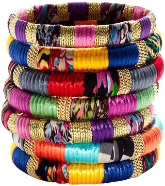  Mixedfabric and Gold Bangle 