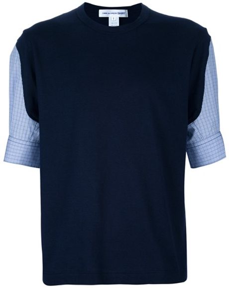 Comme Des Garçons Shirt Sleeve Tshirt in Blue for Men - Lyst