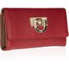 Dkny Buckledetailed Texturedleather Wallet in Brown (gold) - Lyst