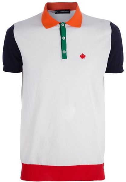 Dsquared2 Polo Shirt in White for Men - Lyst