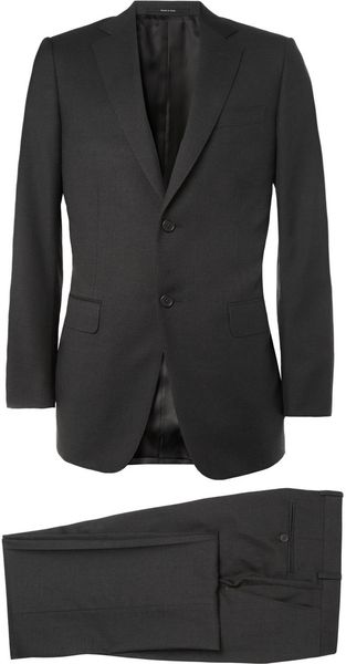 Dunhill Dark Grey Slimfit Wooltwill Suit - Lyst