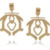 Etro Hammered Brass Clip Earrings in Gold - Lyst