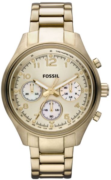 Fossil Chronograph Gold Ion Plated Stainless Steel Bracelet  in Gold - Lyst