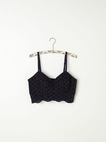 Free People Contrast Eyelet Crop Cami - Lyst