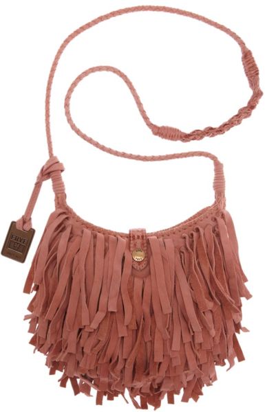 Frye Lola Fringe Crossbody in Pink (dusty rose)