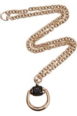 Gucci 18karat Rose Gold Diamond Horsebit Necklace