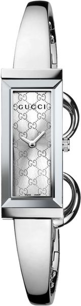Gucci Womens Swiss Gframe Stainless Steel Bangle Bracelet 14x34mm in Gray (steel) - Lyst