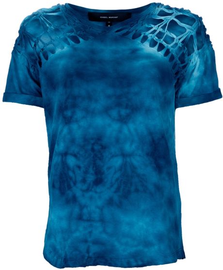 Isabel Marant Tie Dye Tshirt in Blue - Lyst