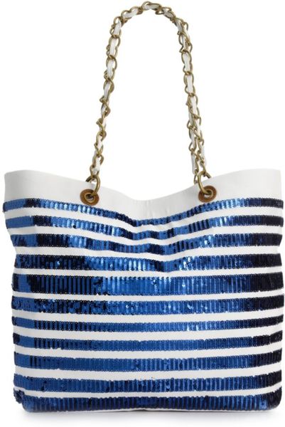 Jessica Simpson Day Dreamer Tote in Blue (white/blue canvas) - Lyst