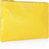 Jil Sander Tumbled Oversized Texturedleather Pouch in Yellow - Lyst