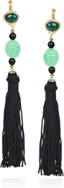 Kenneth Jay Lane 22karat Gold-Plated Beaded Tassel Earrings - Lyst