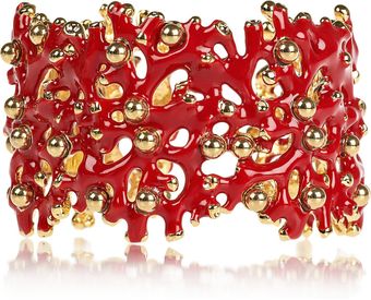  22karat Goldplated Enamel Cuff 