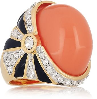 Kenneth Jay Lane 22karat Goldplated Resin and Crystal Ring - Lyst