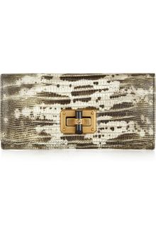 Lanvin Happy Lizard Effect Glossed Leather Wallet - Lyst