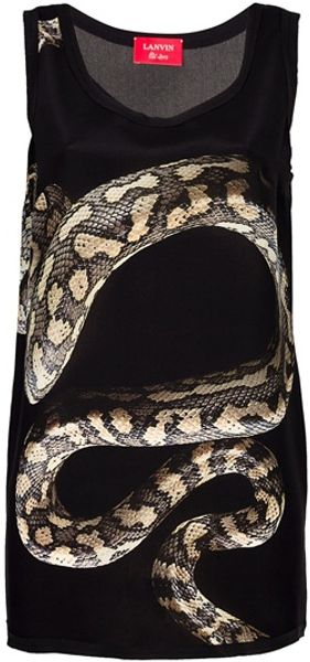 Lanvin Snake Print Tank Top - Lyst